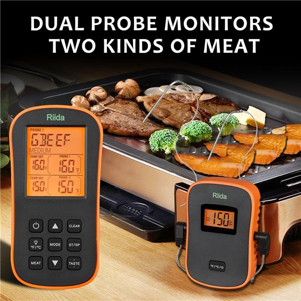 Riida TM08 Wireless Meat Thermometer for Oven Smoker Grill BBQ