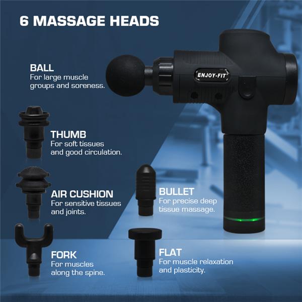 Enjoy-Fit M2 Massage Gun Machine with 6 Massge Head and 30-Speed Shifting Design(Open Box)