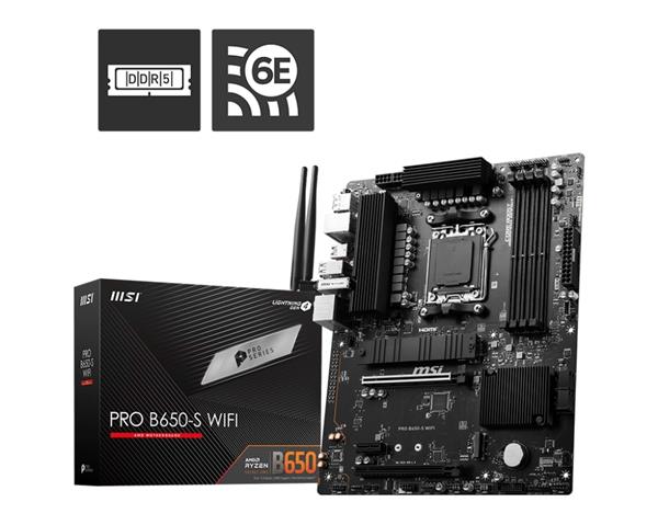 MSI PRO B650-S WiFi ProSeries Motherboard Supports AMD Ryzen 7000