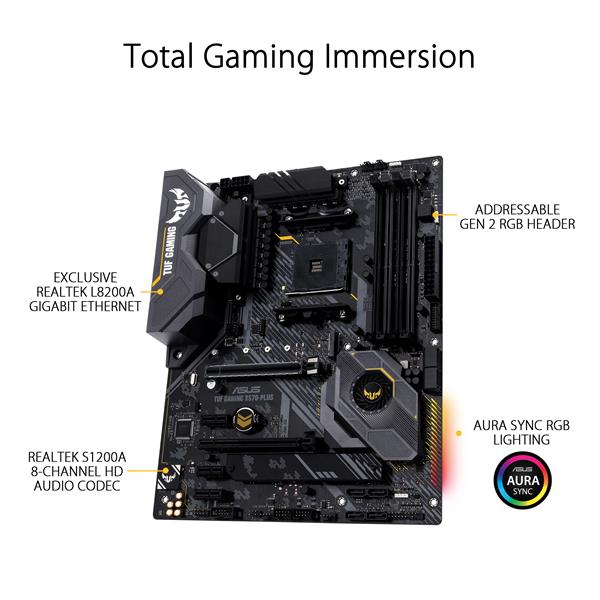 ASUS TUF GAMING X570-PLUS AMD AM4 X570 ATX gaming motherboard