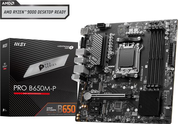 MSI PRO B650M-P, AMD B650 mATX AM5,  Supports AMD Ryzen 7000 Series Desktop Processor, 4 Dimm DDR5, PCIE 4.0, M.2 x 2, USB 3.2 Ports, USB Type-C(Open Box)