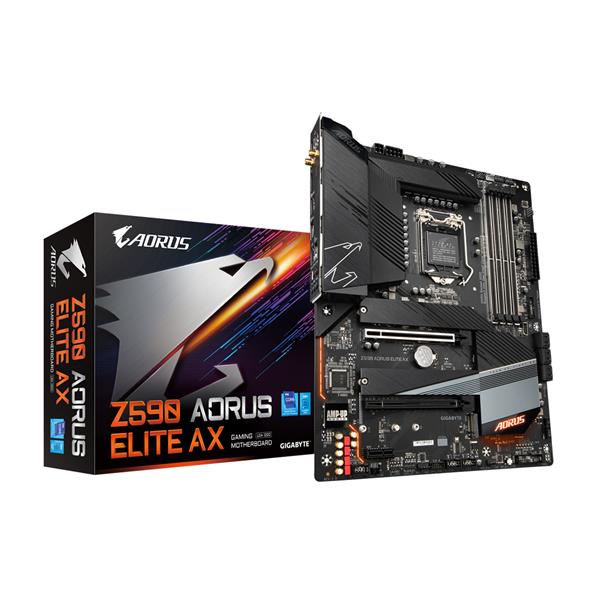 GIGABYTE Z590 AORUS ELITE AX LGA 1200 10th/11th Gen DDR4 Dual channel ATX Motherboard Direct 12+1 Phases Power, 3x M.2, Wi-Fi 6 AX201, USB Type-C(Open Box)