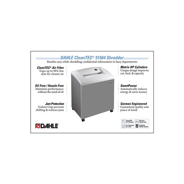 DAHLE CleanTEC 51564 Oil-Free P-4 CrossCut Shredder w/ SmartPower