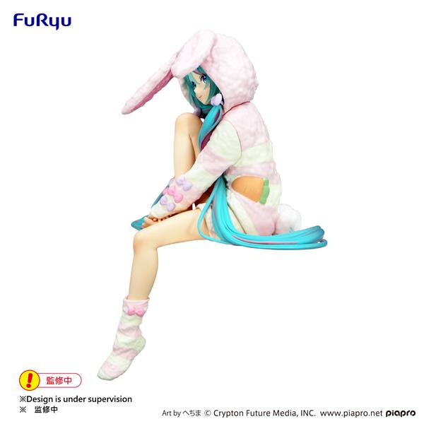 Furyu Corporation Hatsune Miku Rabbit Ear Hood Pajama Noodle Stopper Figure