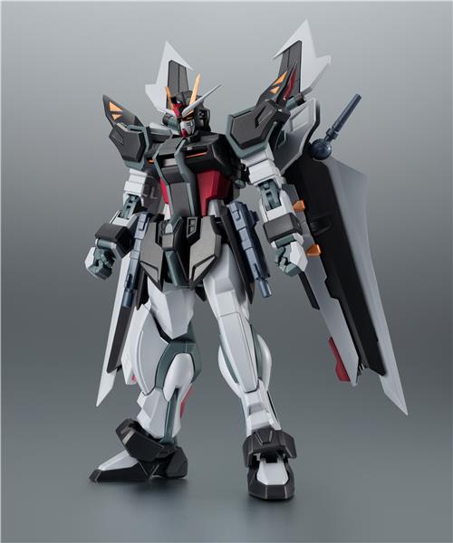 BANDAI Tamashii Robot Spirits GAT-X105E+AQM/E-X09S Strike Noir Gundam Ver. A.N.I.M.E. "Gundam SEED Stargazer" Action Figure