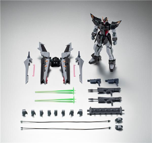 BANDAI Tamashii Robot Spirits GAT-X105E+AQM/E-X09S Strike Noir Gundam Ver. A.N.I.M.E. "Gundam SEED Stargazer" Action Figure