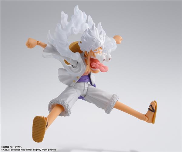 BANDAI Tamashii S.H.Figuarts Monkey.D. Luffy Gear 5 "One Piece" Action Figure (SHF Figuarts)