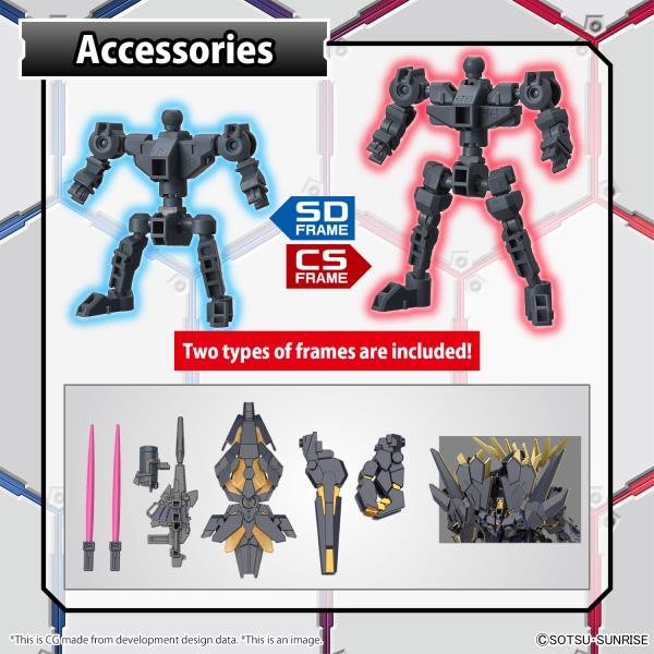 BANDAI SD Cross Silhouette Unicorn Gundam 02 Banshee Destroy Mode & Banshee Norn Parts Set "Gundam UC" Model kit