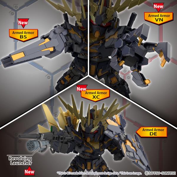 BANDAI SD Cross Silhouette Unicorn Gundam 02 Banshee Destroy Mode & Banshee Norn Parts Set "Gundam UC" Model kit