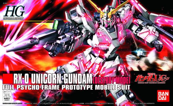 BANDAI Hobby HGUC 1/144 #100 RX-0 Unicorn Gundam (Destroy Mode) 'Gundam UC' Model kit