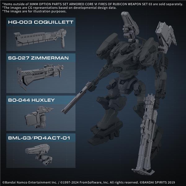 BANDAI 30MM Armored Core VI Option Parts Set Weapon Set 03 "Armored Core VI Fires of Rubicon" Model kit