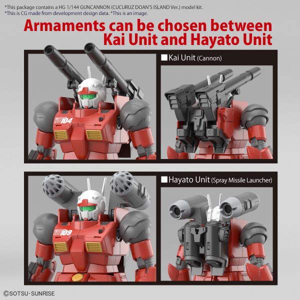 BANDAI Hobby HG 1/144 GUNCANNON (CUCURUZ DOAN’S ISLAND Ver.) "Mobile Suit Gundam" Model Kit