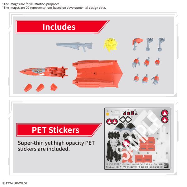 BANDAI Hobby HG 1/100 VF-22S STURMVOGEL ? MILIA FARINA JENIUS USE "MACROSS 7" Model Kit