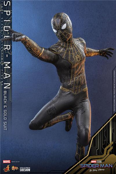 Hot Toys Spider-Man: No Way Home Spider-Man (Black & Gold Suit) 1/6 Sixth Scale Collectible Figure