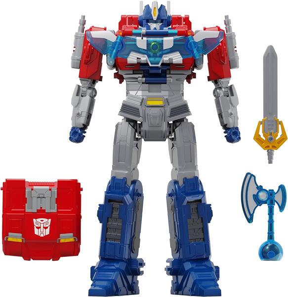 Hasbro Transformers One Movie Power Flip Optimus Prime (Orion Pax) Converting Action Figure, 4 Modes, 10-inch Interactive Electronic Toy, Lights & Sounds