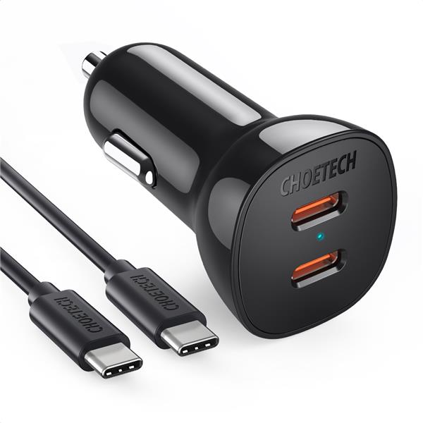 Choetech 36W Dual USB-C PD Car Charger | 1M C to C Cable(Open Box)