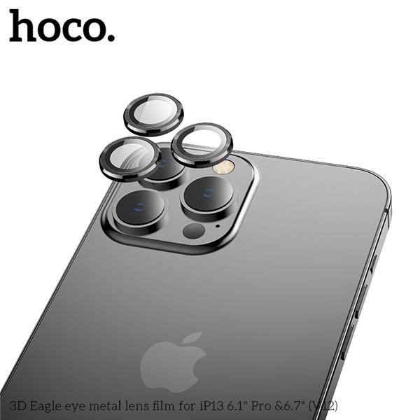 HOCO 3D Eagle eye metal lens film for iPhone 13 Pro & Pro Max Black