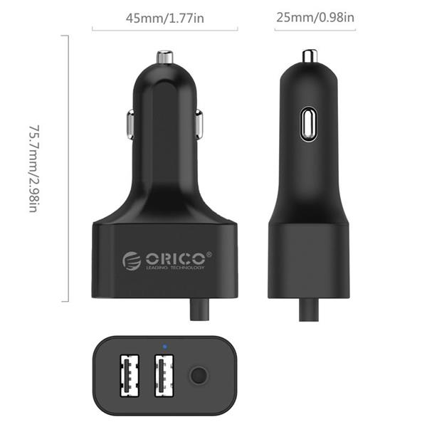 ORICO 52W 5 Port Car Charger With Extension Cord