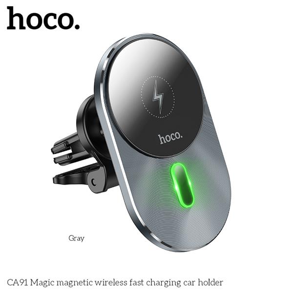 HOCO 15W Magnetic Wireless Charging Car Holder, Air Vent(Open Box)