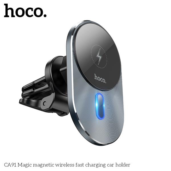 HOCO 15W Magnetic Wireless Charging Car Holder, Air Vent(Open Box)