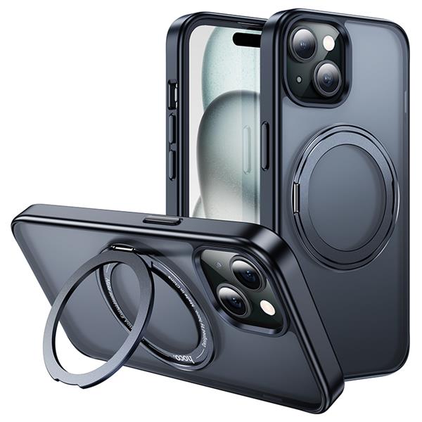 HOCO Rotating Magnetic Case for iPhone 15 Pro Max, Black