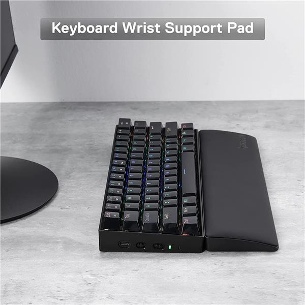 Redragon P035 Meteor S Computer Keyboard Wrist Rest Pad, Ergonomic Soft Memory Foam Wrist Support w/ Anti-Slip Rubber Base, 60% 61 Keys Compact Size 11.38 x 2.87 in, 0.78 inch (20mm) Height, Black