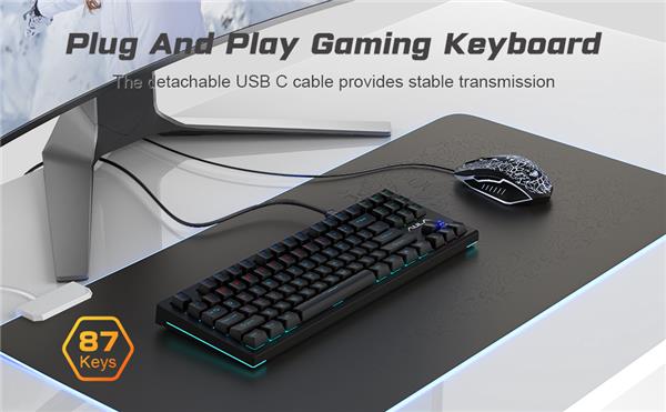 AULA F3032 TKL Black Mechanical Gaming Keyboard Red Switch