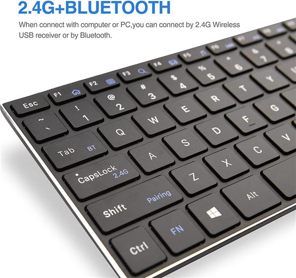 Rii K22BT Wireless Scissor Switch Keyboard with Built-in Touchpad(Open Box)