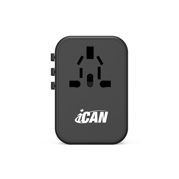 iCAN Universal Travel Adapter 35.5W, 1xType C + 3xUSB A