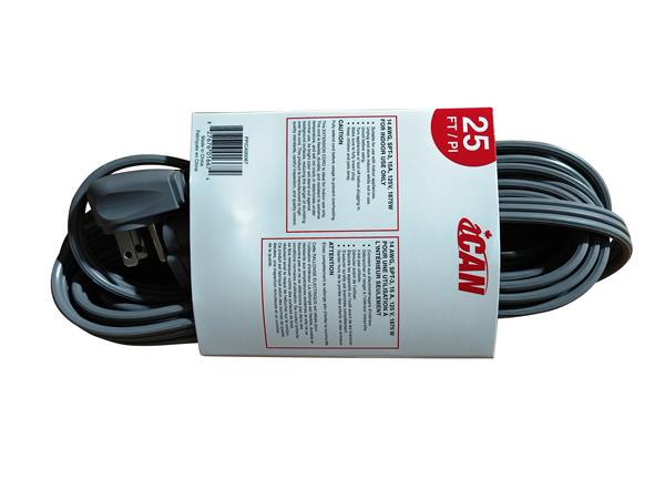 iCAN 25ft (7.6m) Indoor Extension Cord(Open Box)