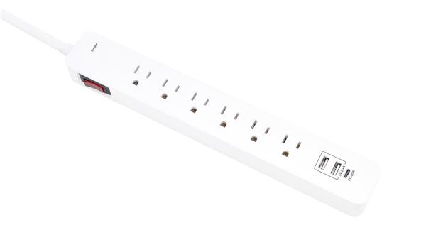 iCAN 6 Outlets Power Strip with 2 USB-A and 1 USB-C Ports, 3ft Cord