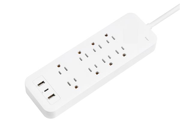 iCAN 8 Outlets Surge Protector with 2 USB-A and 1 USB-C, 6ft Cord(Open Box)