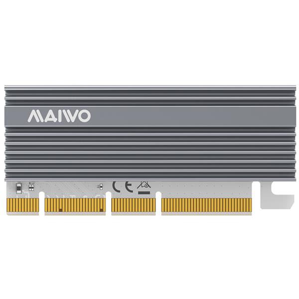 Maiwo KT058 RGB Design PCIe x16 to NVMe SSD Expansion Converter with Aluminum Alloy Radiator and Blue Breathing Lamp