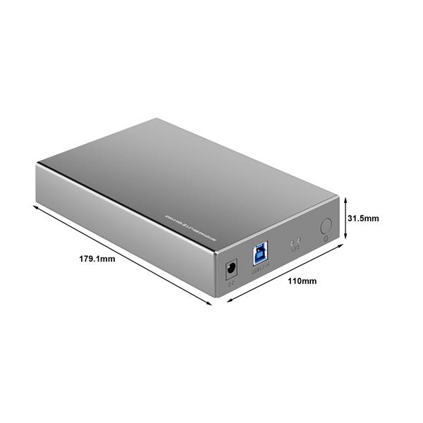 iCAN RSH-339 3.5" USB 3.0 SATA III Hard Drive Enclosure with Max Speed 6Gbps, Sliver(Open Box)