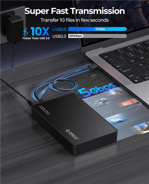 ORICO 3588US3 SATA USB 3.0 Tool Free 3.5" Black HDD Enclosure