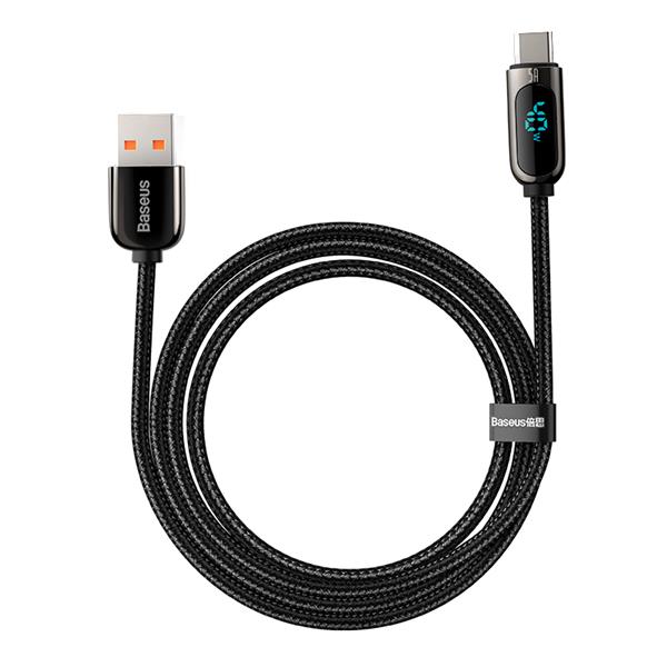 Baseus Display Fast Charging Data Cable USB A to Type-C 5A 1m Black