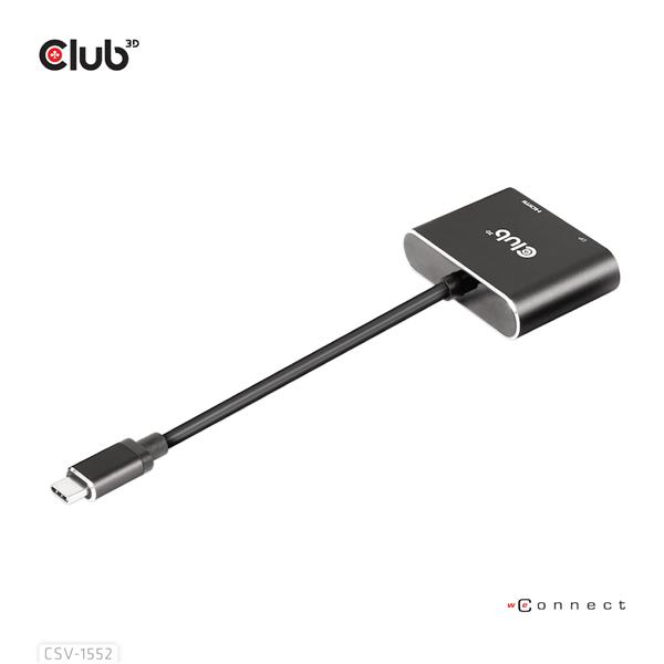 MST hub USB3.2 Gen2 Type-C(DP Alt-Mode) to DisplayPort + HDMI 4K60Hz M/F (CSV-1552)(Open Box)