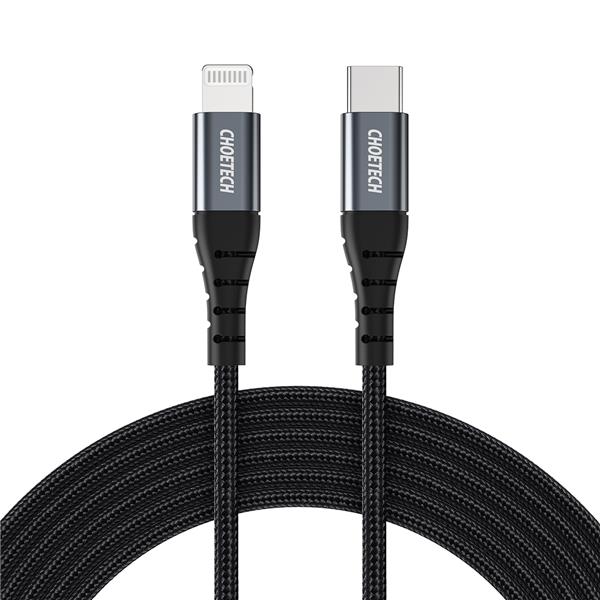 Choetech USB C To Lightning Cable [3m/9.8ft Apple MFi Certified] Premium Nylon Braided