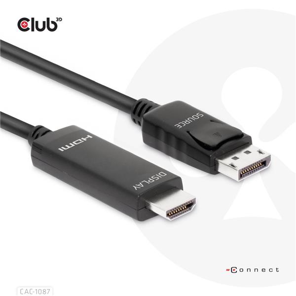 Club 3D DisplayPort 1.4 to HDMI 4K120Hz or 8K60Hz HDR10 Cable M/M 3m/9.84ft