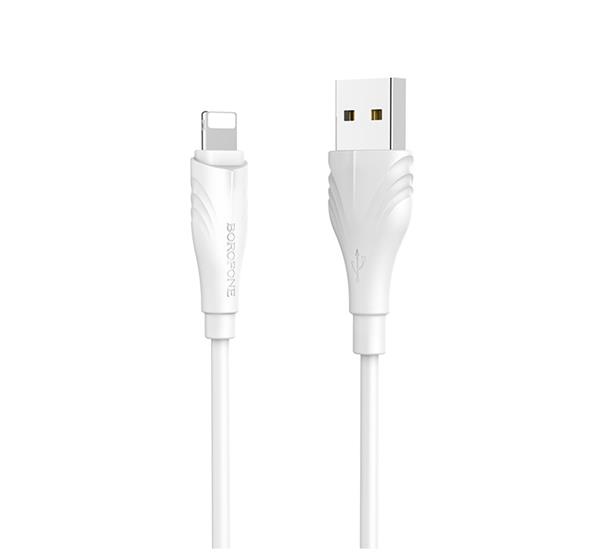 Borofone "BX18 Optimal" charging data cable for iP, 2m (6.6ft), White(Open Box)