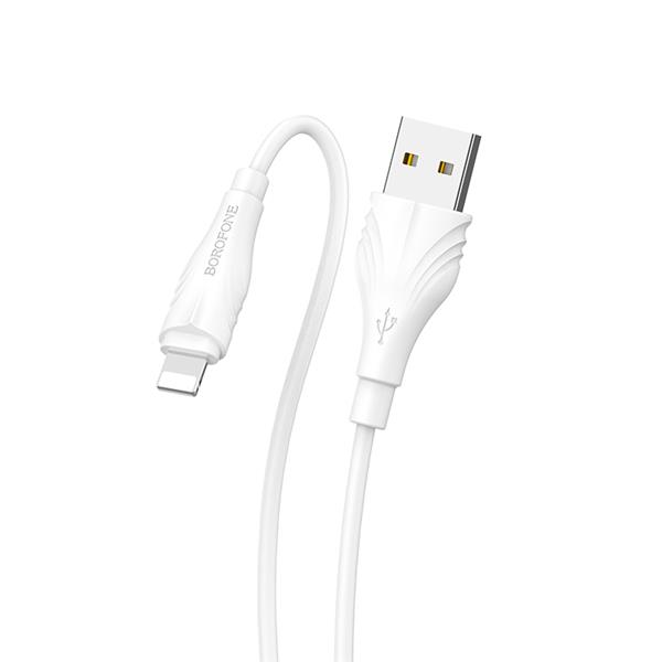 Borofone "BX18 Optimal" charging data cable for iP, 2m (6.6ft), White(Open Box)