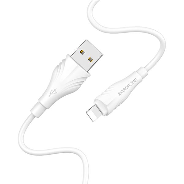 Borofone "BX18 Optimal" charging data cable for iP, 2m (6.6ft), White(Open Box)