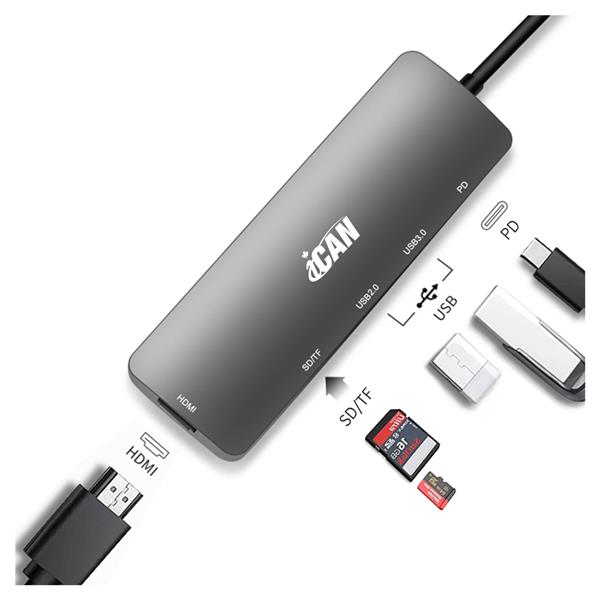 iCAN Type C 6 In 1 USB 3.0 Type C Adapter(Open Box)