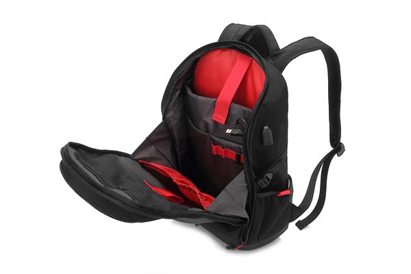 KINGSLONG 17.3" Gaming Backpack with USB Charging Port, Black