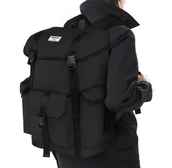 KINGSLONG 15.6" Backpack, Hiking Motorcycle Camping Traveling, Black