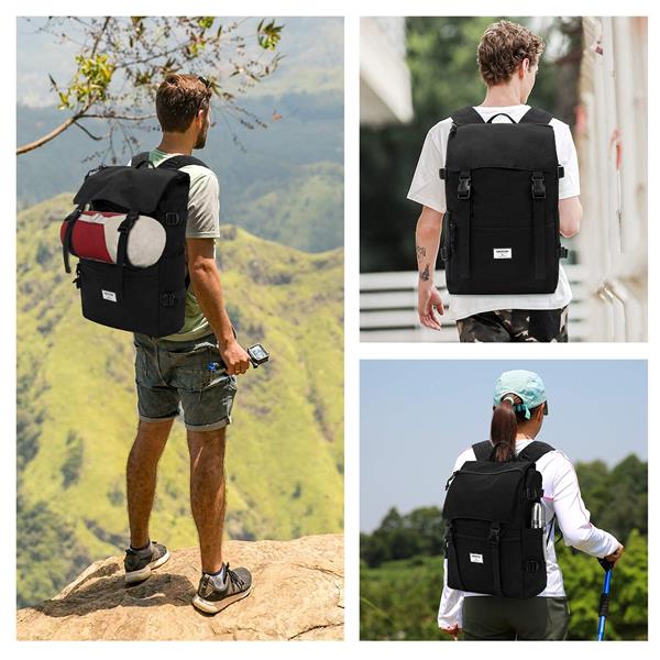 KINGSLONG 15.6" Carry-on Travel Laptop Backpack, Black