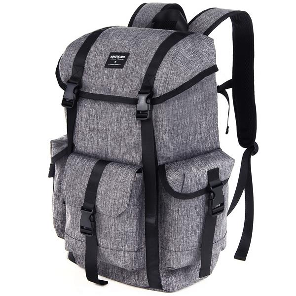 KINGSLONG 15.6" Backpack, Hiking Motorcycle Camping Traveling, Grey