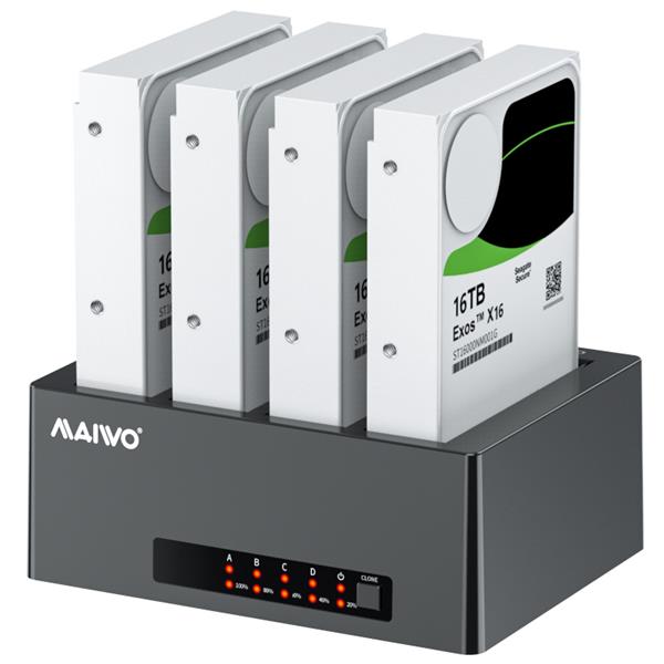 Maiwo K3084 Four Bay HDD Docking Station with Offline 1:3 Clone/ Duplicator