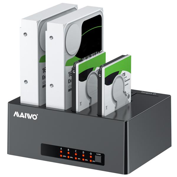 Maiwo K3084 Four Bay HDD Docking Station with Offline 1:3 Clone/ Duplicator