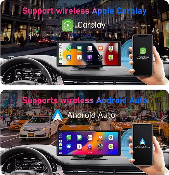 ICAN 10.26 Inch Screen Wireless Carplay & Android Auto , 4K Dash Cam